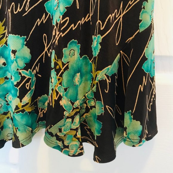 Sybelle Floral Script Ruffle Hem Skirt - Picture 3 of 4